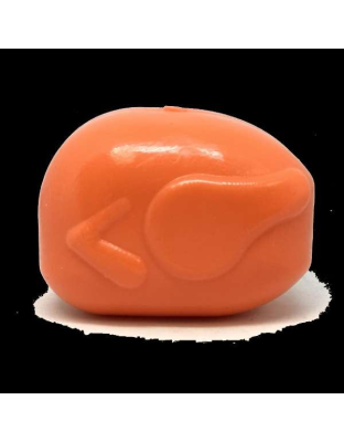 Orange - MKB Roasted Turkey Durable Rubber Chew Toy & Treat Dispenser  - Medium