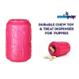 Pink - SP Puppy Can Toy Durable Rubber Chew Toy & Treat Dispenser For Teething Pups  - Large