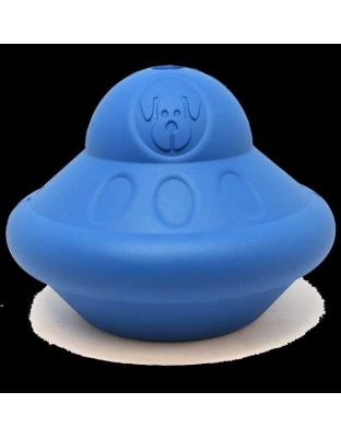 BLUE - SN Flying Saucer Durable Rubber Chew Toy & Treat Dispenser - Medium