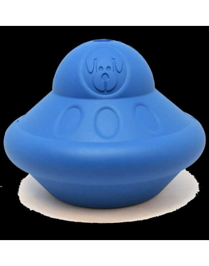BLUE - SN Flying Saucer Durable Rubber Chew Toy & Treat Dispenser - Medium