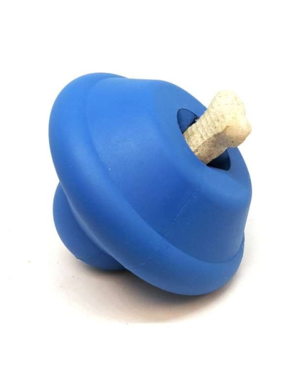 BLUE - SN Flying Saucer Durable Rubber Chew Toy & Treat Dispenser - Medium