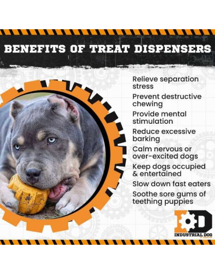 Yellow - ID Gear Treat Pocket Durable Rubber Treat Holder and Chew Toy  - Large