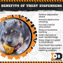 Yellow - ID Gear Treat Pocket Durable Rubber Treat Holder and Chew Toy  - Large