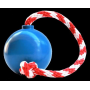 Blue - USA-K9 Cherry Bomb Durable Rubber Chew Toy, Treat Dispenser, Reward Toy, Tug Toy, and Retrieving Toy - Large