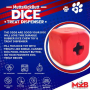 Red - MKB Dice Toy Durable Rubber Chew Toy & Treat Dispenser  - Large