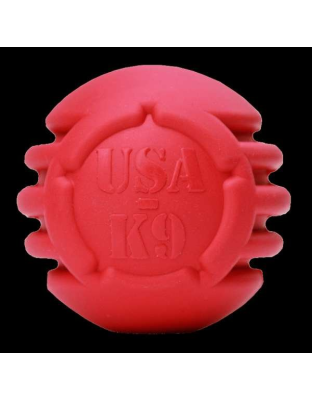 Red - USA-K9 Stars and Stripes Ultra-Durable Rubber Chew Ball - L