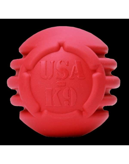 Red - USA-K9 Stars and Stripes Ultra-Durable Rubber Chew Ball - L
