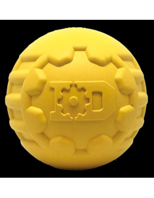 Yellow - ID Ball - Ultra-Durable Rubber Chew Ball - Large