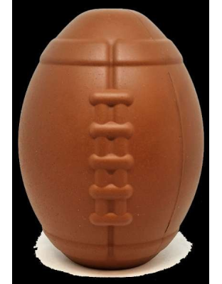 Brown - MKB Football Durable Rubber Chew Toy and Treat Dispenser - Large