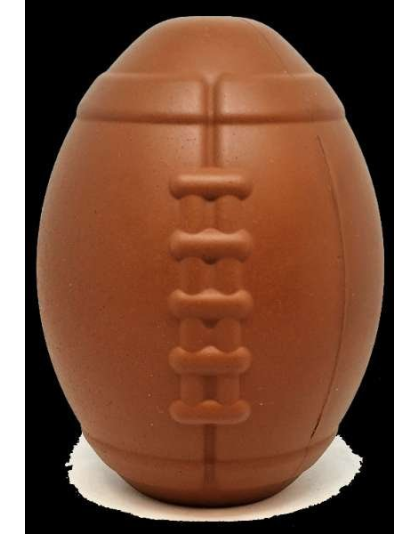 Brown - MKB Football Durable Rubber Chew Toy and Treat Dispenser - Large