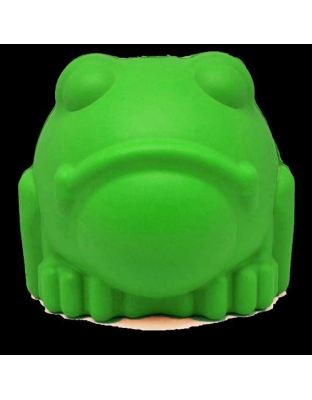 Green - MKB Bull Frog Durable Rubber Chew Toy & Treat Dispenser - Large