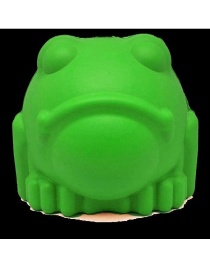 Green - MKB Bull Frog Durable Rubber Chew Toy & Treat Dispenser - Large