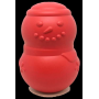 Red - MKB Snowman Durable Rubber Chew Toy & Treat Dispenser  - Large
