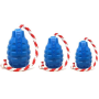 Red - USA-K9 Grenade Durable Rubber Chew Toy, Treat Dispenser, Reward Toy, Tug Toy, and Retrieving Toy - Large
