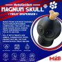 Black - MKB Sugar Skull Durable Rubber Chew Toy & Treat Dispenser  - Large