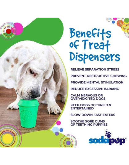 Green - Coffee Cup Durable Rubber Chew Toy and Treat Dispenser - Large