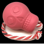Pink - USA-K9 Skull Durable Rubber Chew Toy, Treat Dispenser, Reward Toy, Tug Toy, and Retrieving Toy - Large