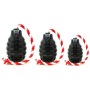 Black - USA-K9 Grenade Durable Rubber Chew Toy, Treat Dispenser, Reward Toy, Tug Toy, and Retrieving Toy - XL