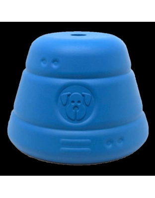 Blue - SN Space Capsule Durable Rubber Chew Toy & Treat Dispenser - Large
