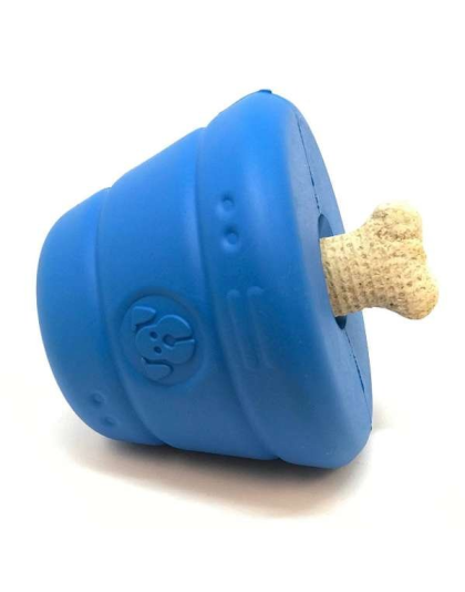 Blue - SN Space Capsule Durable Rubber Chew Toy & Treat Dispenser - Large
