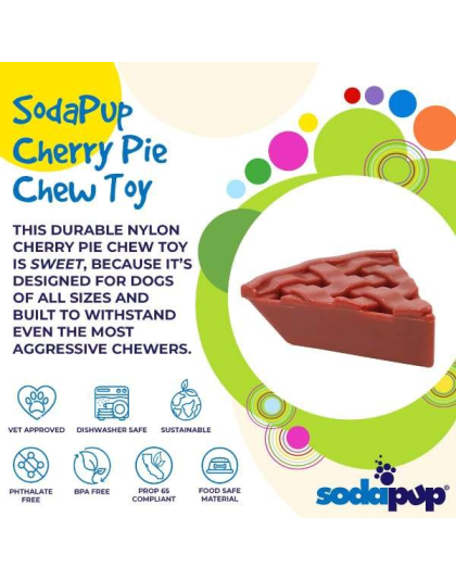 Red - SP Cherry Pie Ultra Durable Nylon Dog Chew Toy and Treat Holder for Aggressive Chewers - OSFA