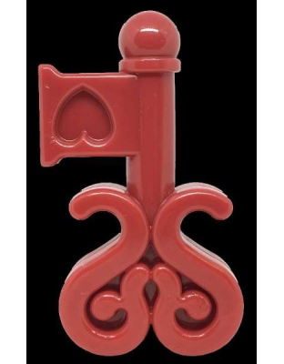 Red - MKB Key to My Heart Ultra Durable Nylon Dog Chew Toy for Aggressive Chewers - OSFA