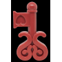 Red - MKB Key to My Heart Ultra Durable Nylon Dog Chew Toy for Aggressive Chewers - OSFA