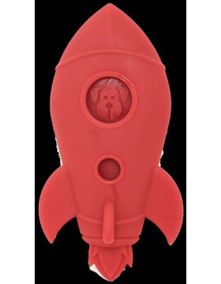 Red - Spotnik Rocket Ship Ultra Durable Nylon Dog Chew Toy for Aggressive Chewers - L