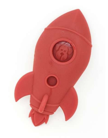 Red - Spotnik Rocket Ship Ultra Durable Nylon Dog Chew Toy for Aggressive Chewers - L