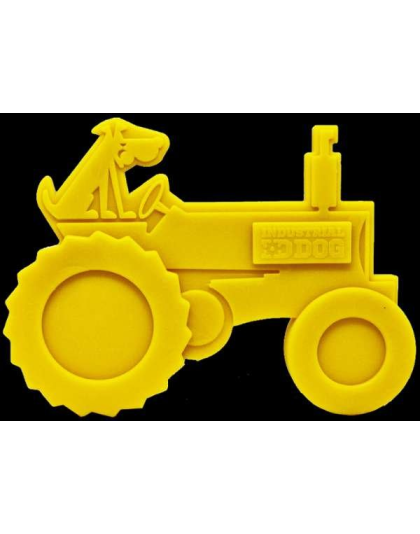 Yellow - ID Tractor  Ultra Durable Nylon Dog Chew Toy for Aggressive Chewers - OSFA