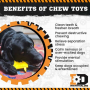 Yellow - ID Tractor  Ultra Durable Nylon Dog Chew Toy for Aggressive Chewers - OSFA