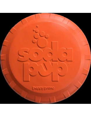 Orange Squeeze - SP Bottle Top Flyer Durable Rubber Retrieving Frisbee - Small (7" diameter)