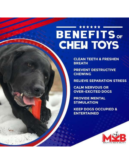 Orange - MKB Headstone  Ultra Durable Nylon Dog Chew Toy for Aggressive Chewers  - OSFA