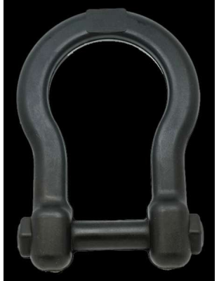 Black - ID Anchor Shackle Durable Rubber Tug Toy  - L