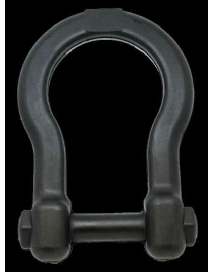 Black - ID Anchor Shackle Durable Rubber Tug Toy  - L