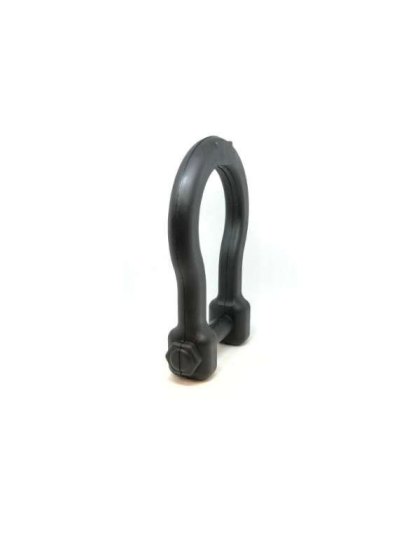 Black - ID Anchor Shackle Durable Rubber Tug Toy  - L