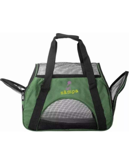 Olive Green - Zampa Airline Approved Soft Sided Pet Carrier - 15" x 17" x 7"