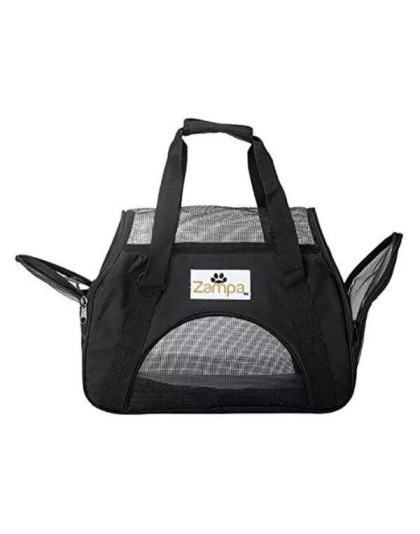 Pink - Zampa Airline Approved Soft Sided Pet Carrier - 15" x 17" x 7"