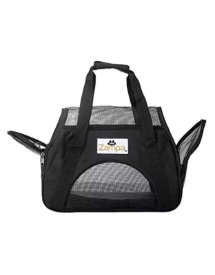 Black - Zampa Airline Approved Soft Sided Pet Carrier - 19" x 13" x 10"