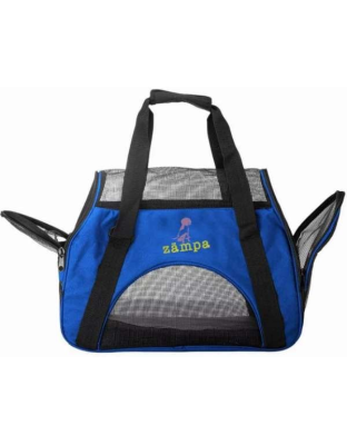 Blue - Zampa Airline Approved Soft Sided Pet Carrier - 19" x 13" x 10"