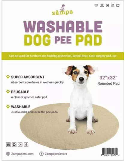 Zampa Pets Quality Whelp Round, Circular Shape Reusable Dog Pee Pads - 32" Round
