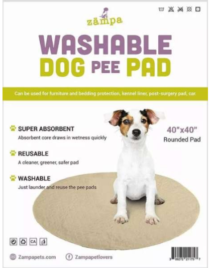 Zampa Pets Quality Whelp Round, Circular Shape Reusable Dog Pee Pads - 40" Round
