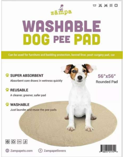 Zampa Pets Quality Whelp Round, Circular Shape Reusable Dog Pee Pads - 56" Round