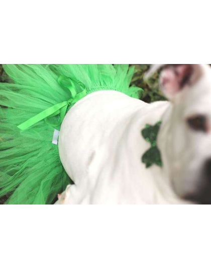 Green - Green Christmas Dog Tutu Skirt (Small) - Small