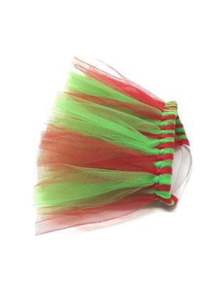 Red/Green - Red and Green Christmas Dog Tutu Skirt (Small) - Small