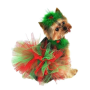 Red/Green - Red and Green Christmas Dog Tutu Skirt (Small) - Small