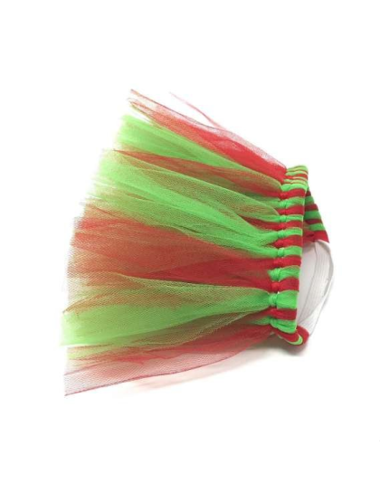 Red/Green - Red and Green Christmas Dog Tutu Skirt (XXL) - XXL