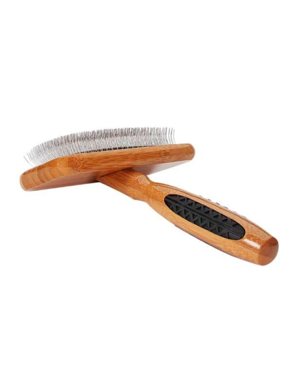 Dark Bamboo1 - Bass Brushes- De-matting Pet Brush Slicker Style - Medium
