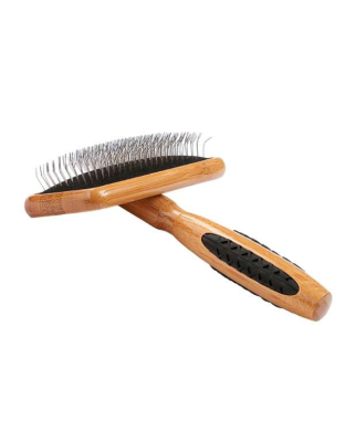 Dark Bamboo - Bass Brushes- De-matting Pet Brush Slicker Style - Medium