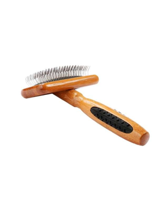 Dark Bamboo - Bass Brushes- De-matting Pet Brush Slicker Style - Small
